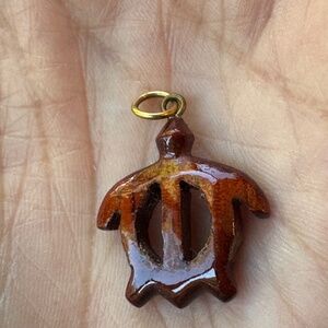 Tiny Turtle Pendant, Koa Wood Hawaii